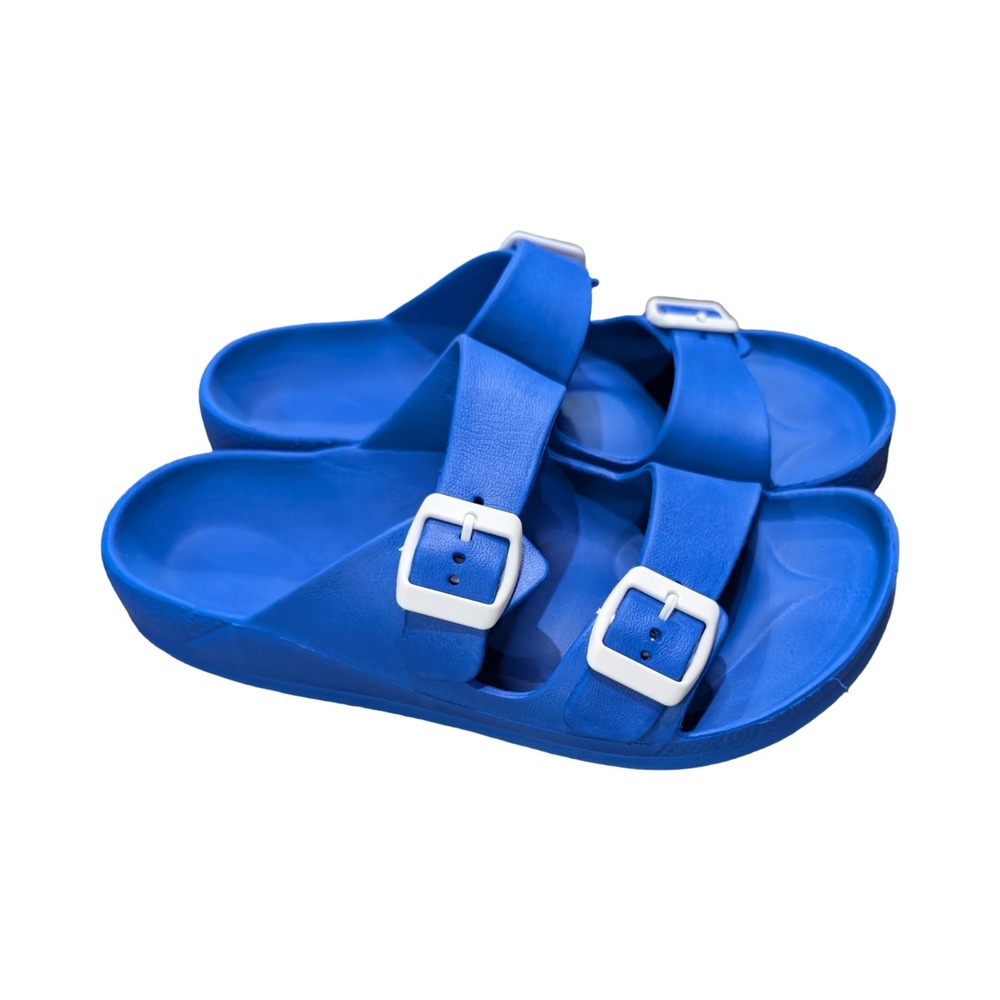 Blue Double Buckle EVA Slide Sandals Birkenstock Style Size 40/ US size 9/9.5